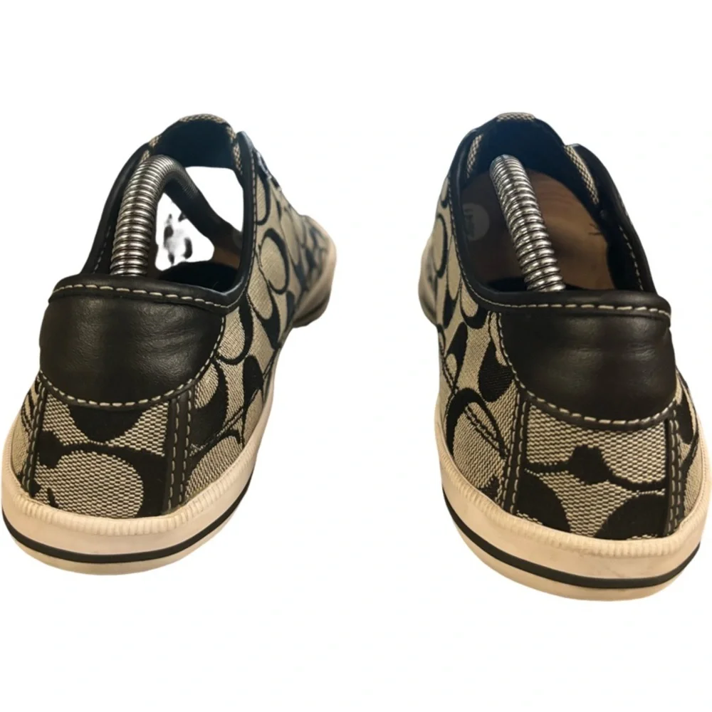 Coach BEV Black Monogram Laceless Slip-On Sneaker Size 9 B - Picture 6 of 9